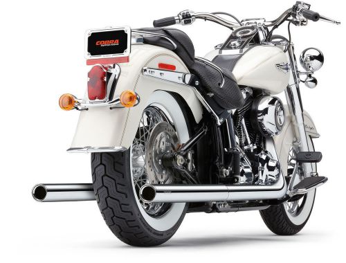 Harley softail all models 2012 thru 2016 cobra true dual full exhaust billet tip