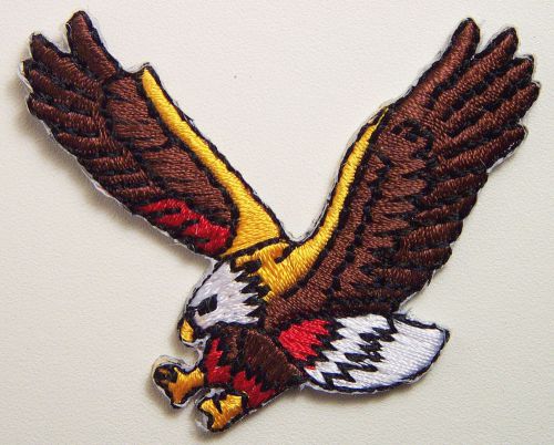 2&#034; x 1½&#034; embroidered flying american eagle motorcycle iron on applique patch