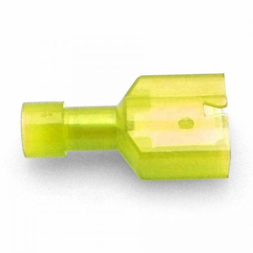 Blister pack male quick disconnect insulated yellow .250 brass auto imca bert