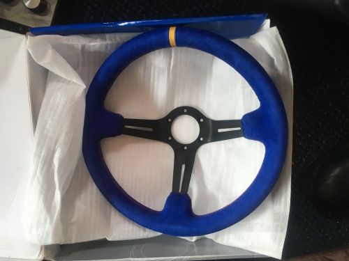 Sparco racing steering wheel blue suede new