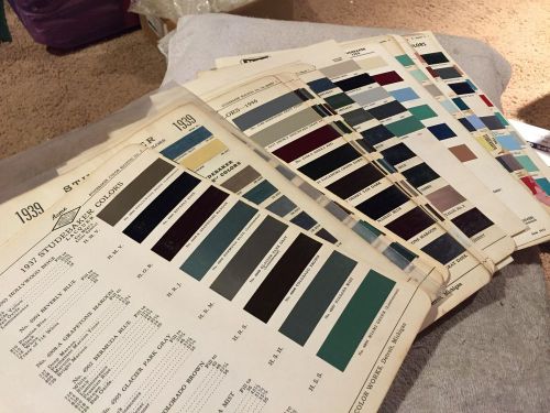 1937-1964 studebaker paint chip charts   complete set   look!!!!