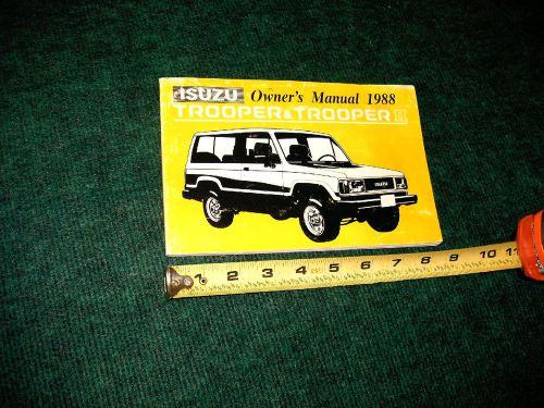 1988 isuzu trooper owners manual factory oem good original