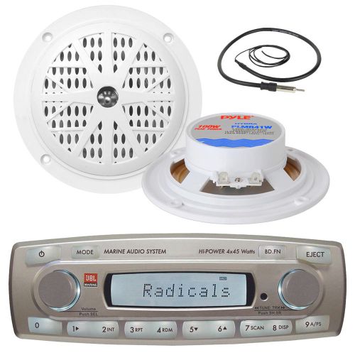 Jbl marine bluetooth usb am fm radio,4&#034;white marine speakers&amp; marine antenna