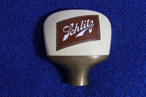 Vintage porcelain schlitz beer ball tap handle shift knob accessory milwaukee wi