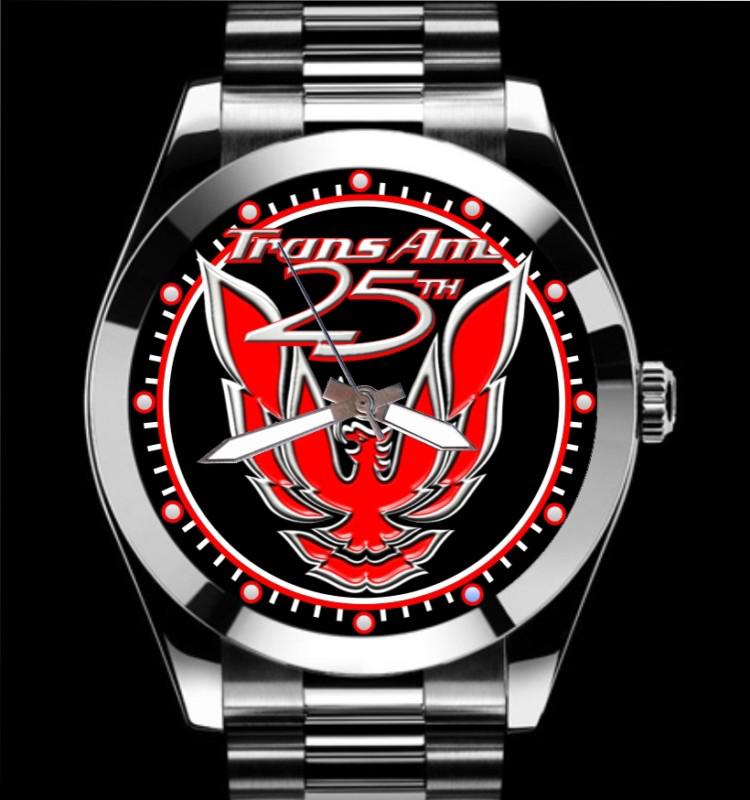 Trans am 25th anniversary 1994 red emblem stainless watch 