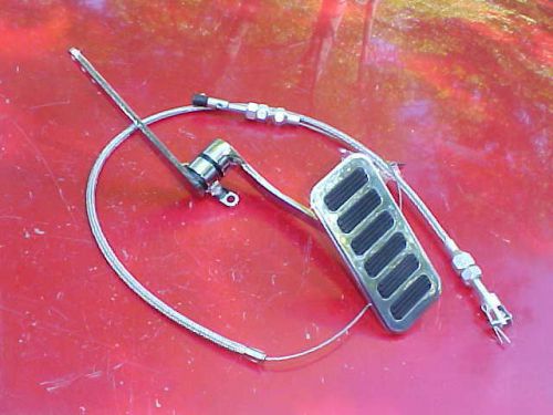 Custom chrome throttle/gas pedal,with 24&#039;&#039; braided cable,rat rod street