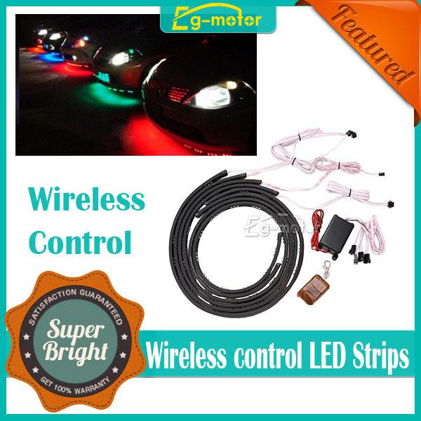 36" & 48" 7-colors led diy car glow underbody system neon lights strip +remote
