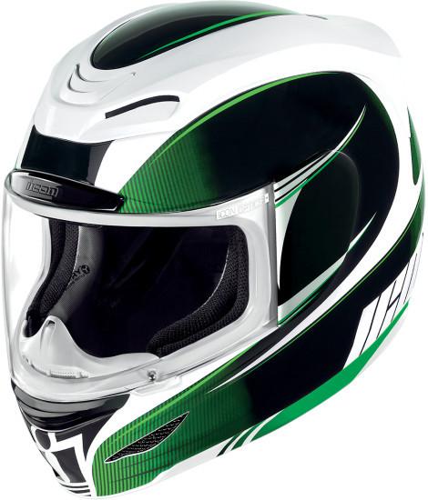 Icon airmada salient motorcycle helmet green size m md medium