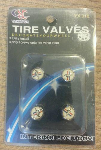 Mustang white tire valve caps v6 convertivble gt boss 302 shelby ford 