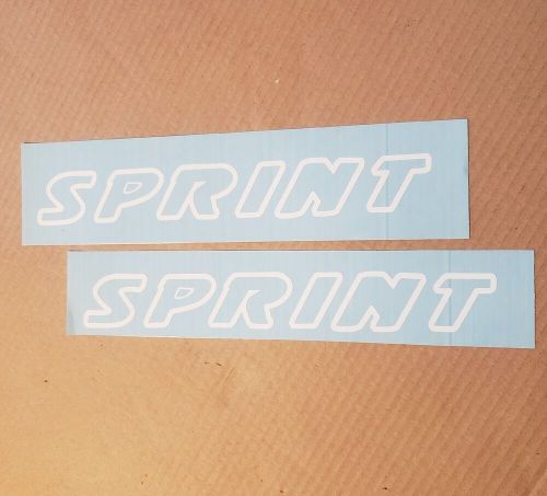 Sprint boat decals white replacement stickers  18x3.5  set of 2 usa best