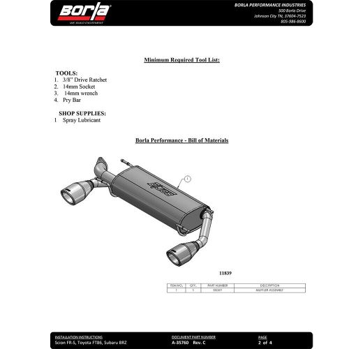 Borla 11937 Touring Axle Back Exhaust for 2017-2020 Subaru BRZ Toyota 86 2.0L, US $994.26, image 7