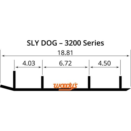 Woodys 8" carbide executive series flat-top runners slydog wsl-3200