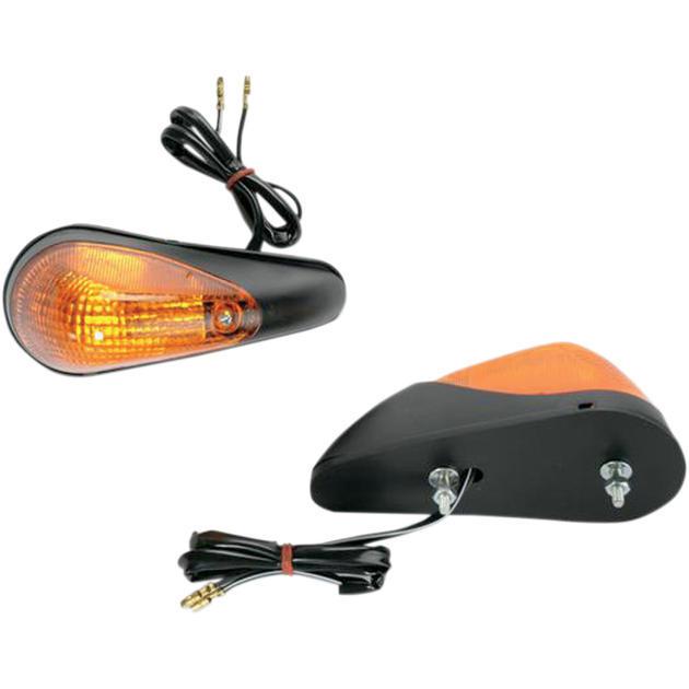 K&s mini wing marker light set single filament black amber
