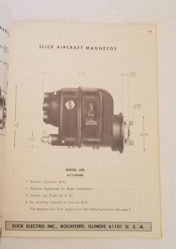 Slick Aircraft Magnetos Service Instructions 400 & 600 F.A.A. Catalog Manual, US $19.99, image 4