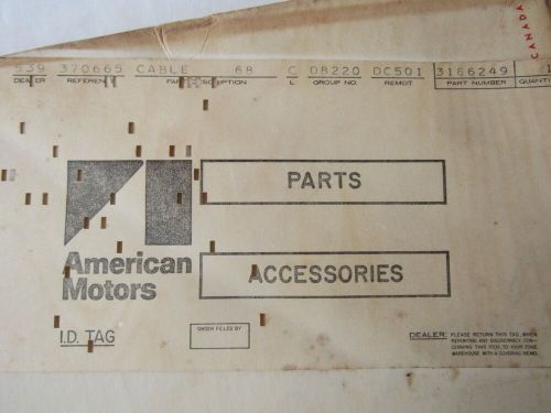 AMC/Rambler NOS parking brake cable, C $50.00, image 2