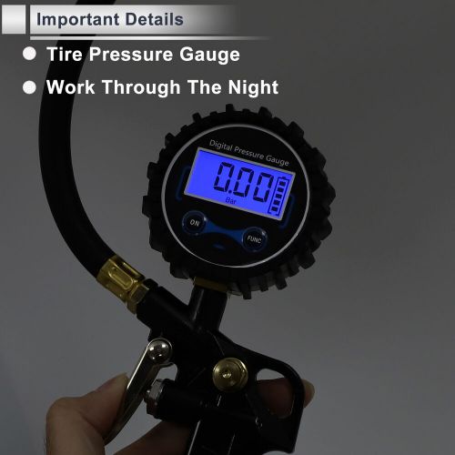 1 Set Universal Tire Pressure Gauge 200PSI 2.68Inch with Inflator, US $33.99, image 2