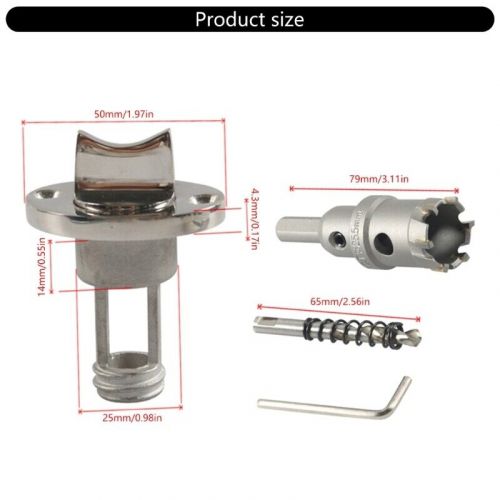 Stainless Steel Oval Board Drain Plug Marine Fits 1 Hole Screw Thread, AU $23.99, image 2