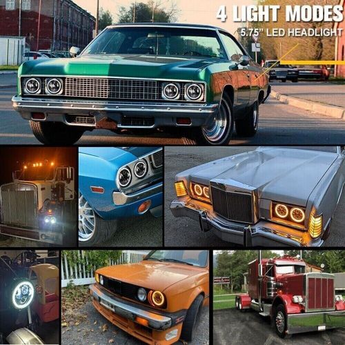4PCS 5-3/4'' 5.75" Inch LED Headlights Projector Hi-Lo Beam DRL Halo Angel Eyes, US $85.10, image 5