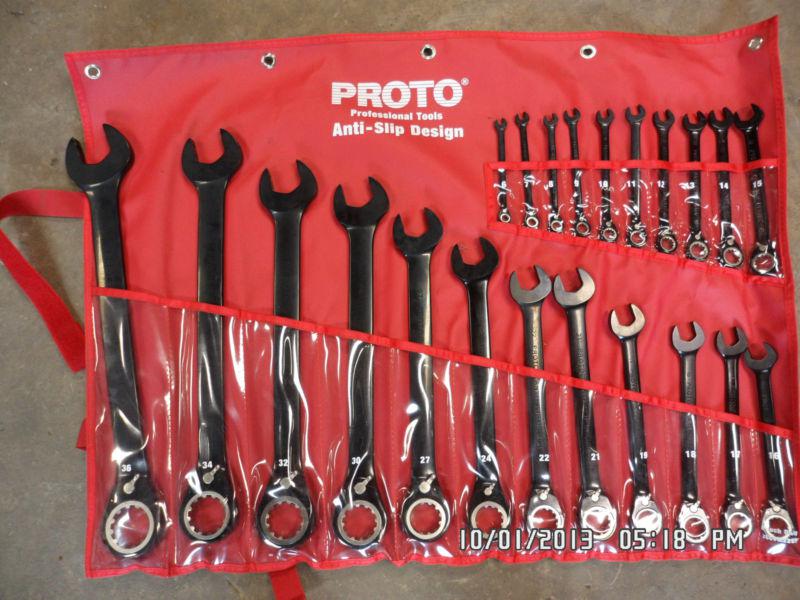 Protol ratcheting wrench set, metric 12 pt 22 pcs