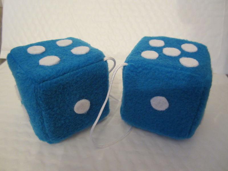 Find PRETTY BLUE FUZZY DICE 3 inch square mirror hangers in Cumberland, Rhode Island, US, for US