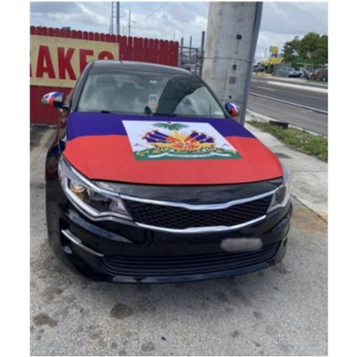 Haiti Flag Car Hood Cover Universal Size Elastic Polyester Haitian Patriot 4x5ft, US $19.99, image 3
