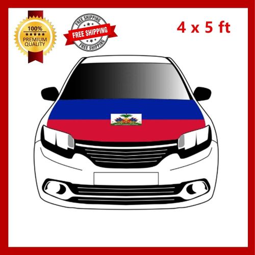 Haiti Flag Car Hood Cover Universal Size Elastic Polyester Haitian Patriot 4x5ft, US $19.99, image 6