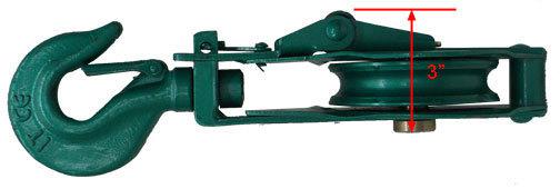 1 ton single sheave snatch block swivel hook wire rope 4 pulley