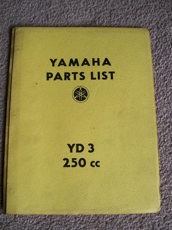 Yamaha yd3/250c.c. parts list, good  used condition,nov. 1964 3rd edition