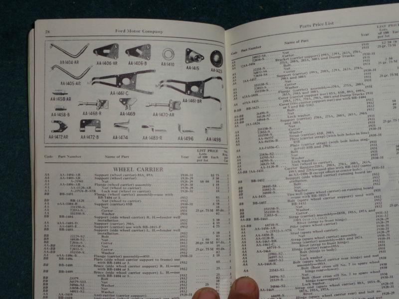 Find 19281932 FORD PARTS CATALOG / USEFUL PARTS IDENTIFICATION BOOK