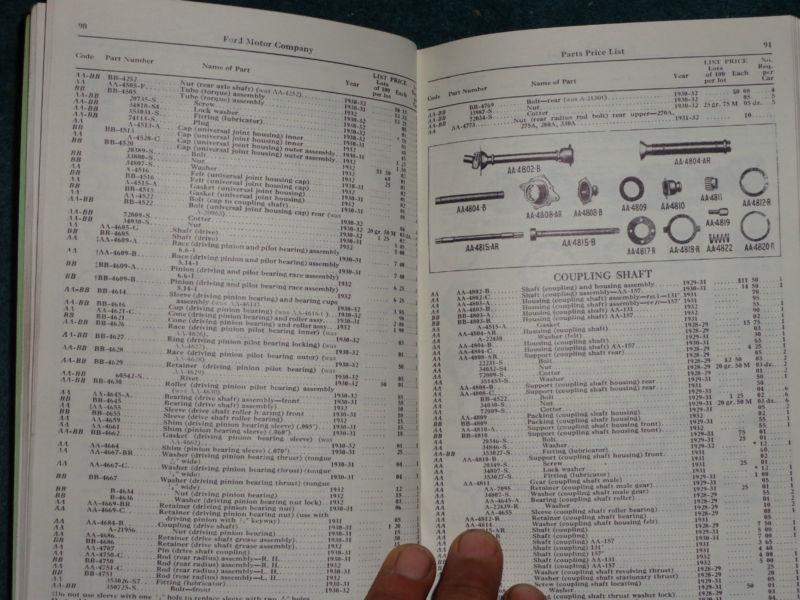 Find 19281932 FORD PARTS CATALOG / USEFUL PARTS IDENTIFICATION BOOK
