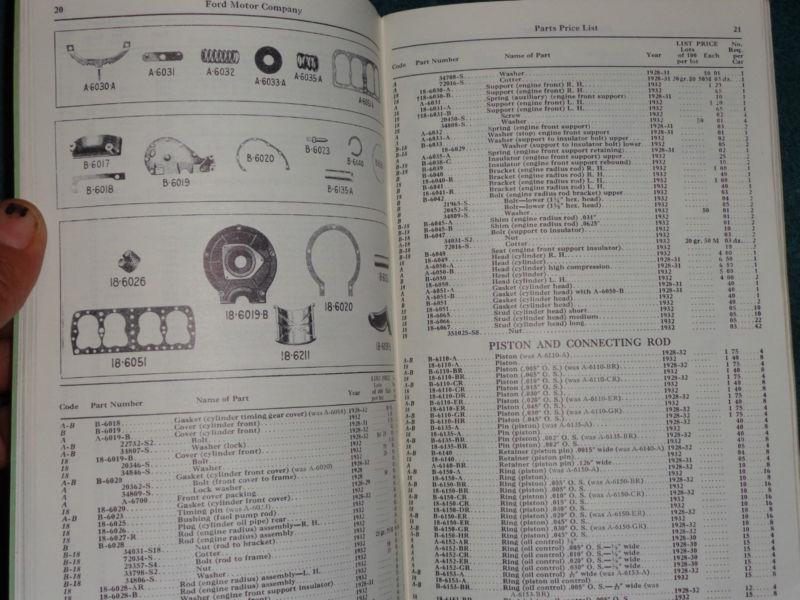Find 19281932 FORD PARTS CATALOG / USEFUL PARTS IDENTIFICATION BOOK