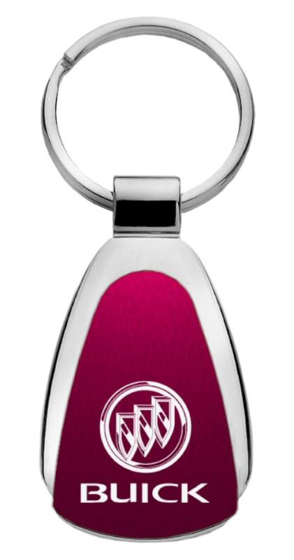 Gm buick burgundy teardrop keychain / key fob engraved in usa genuine