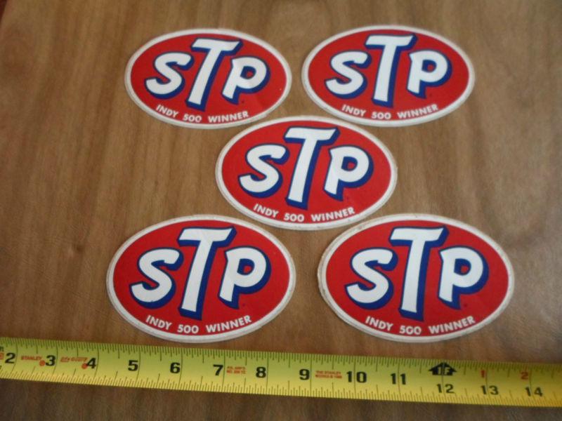 Vintage -- (5) stp indy 500 winner stickers -- from the early 1970's