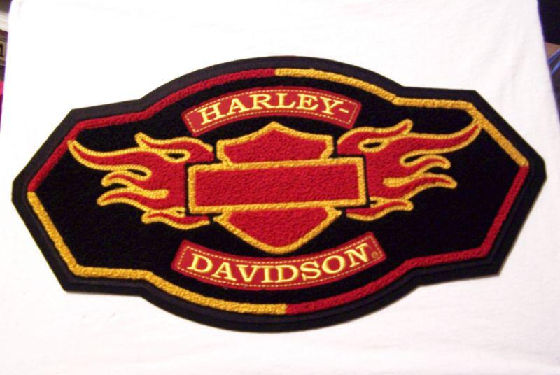 #1247 5xl harley motorcycle vest patch h-d flame chenille-embroidery hd11004