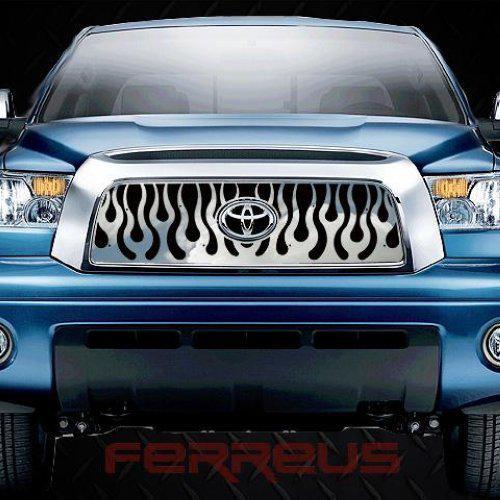 Toyota tundra 07-09 vertical flame polished stainless truck grill add-on