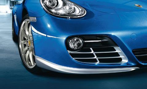 Porsche cayman front spoiler lips in aluminum-look oem!