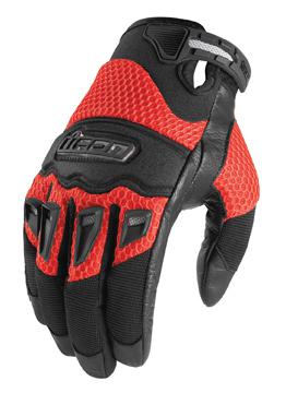 Icon twenty-niner red black leather gloves new 2x-large xxl