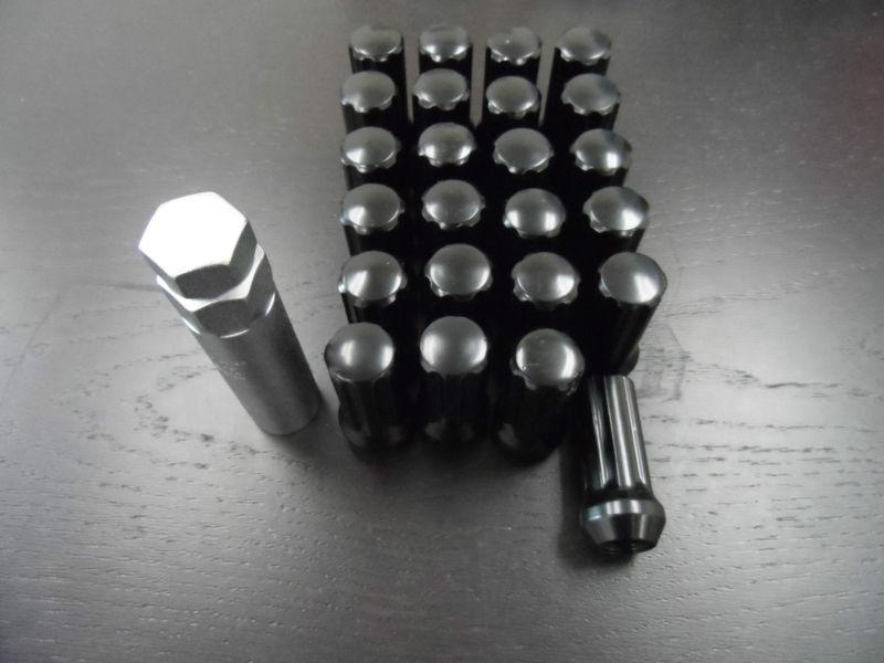 14x1.5 thread pitch tuner lug nuts set black spline drive/accorn seat! sale!