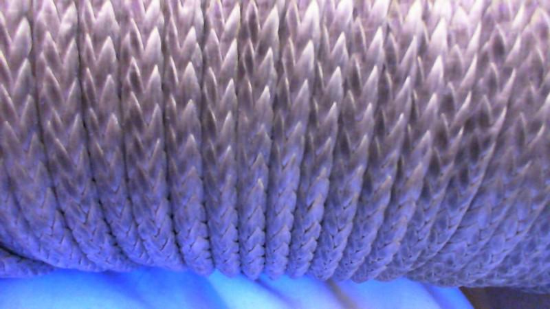 145' of 7/64" amsteel-blue "silver" by samson rope made from dyneema sk-75 fiber
