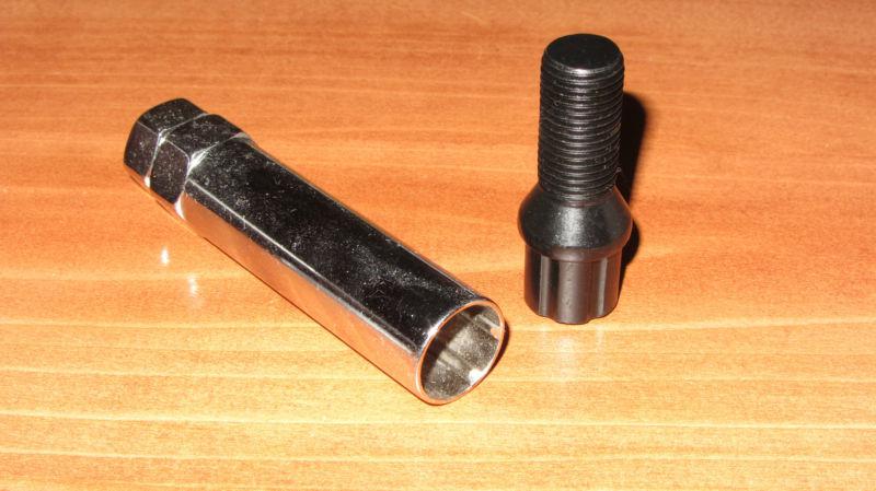 x20 Black Lug Bolts For Porsche Aftermarket Wheels 14x1.5 Cone Seat 24mm Length, US $49.00, image 3