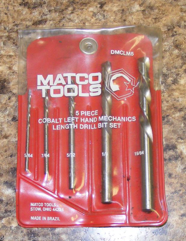 Matco tools cobalt left hand mechanics drill bit set dmclm5