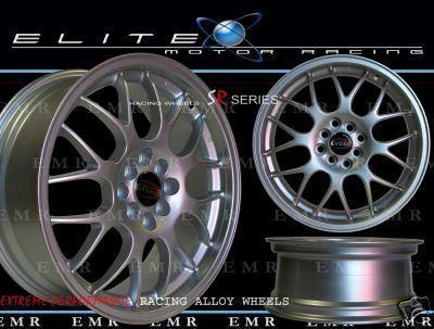 17" evoke m5 wheels/rims 4 lug silver  4x100/114.3