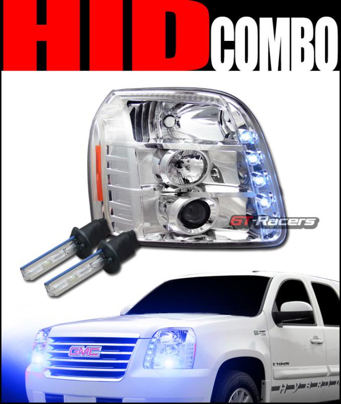 Find 10000K HID W/CHROME LED PROJECTOR HEAD LIGHTS SIGNAL 20072012 GMC