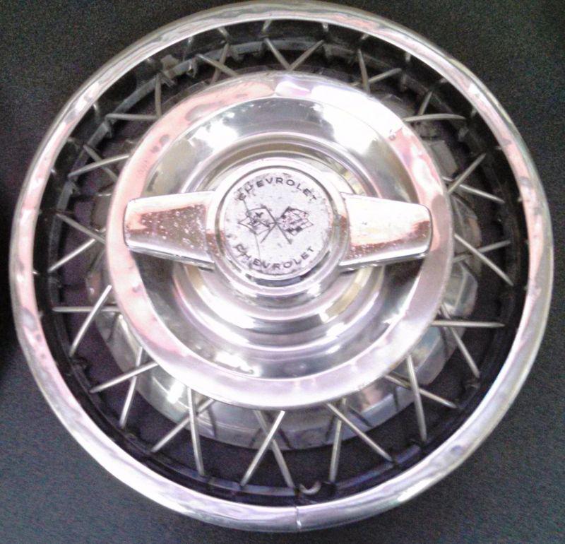 Find Set of 4 1962 1963 Chevy 2, Corvair 13" Wire Wheel Spinner Hubcaps