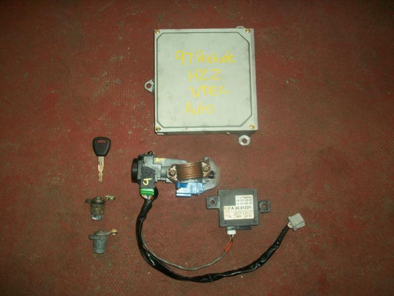 Find 97 98 99 00 01 Honda Prelude H22 Ignition Switch Key Locks ECU Set