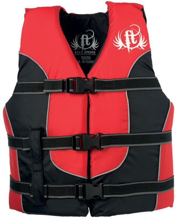 Full throttle youth's vest 50-90lbs red/black 4602-0334
