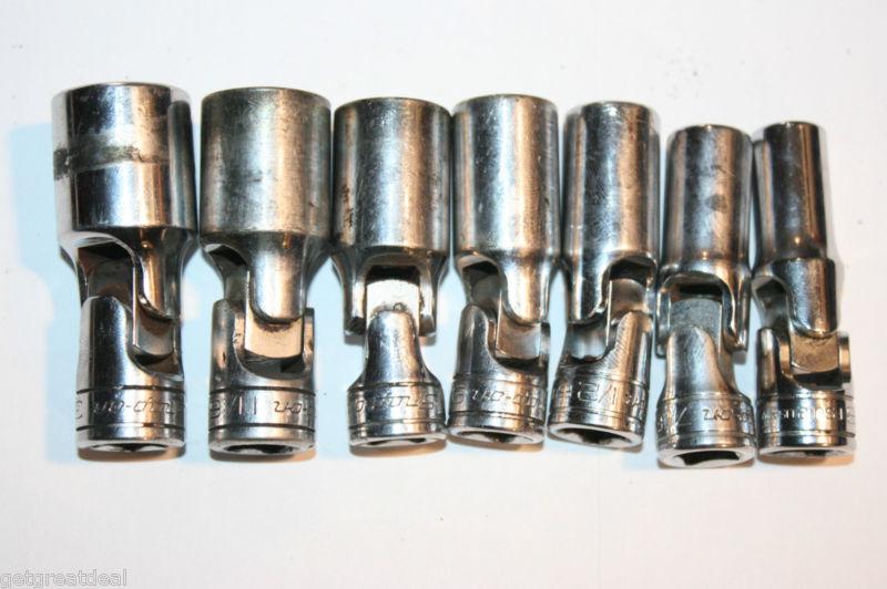 Snap-on tools 3/8" drive universal deep 6-point socket set 7pc 3/8"- 3/4"
