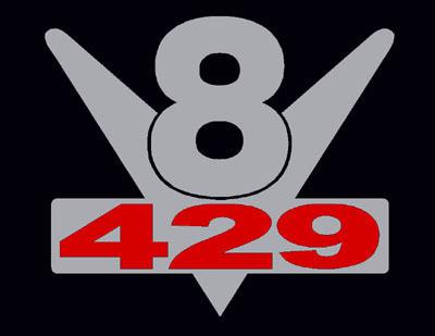 2 chrome 429 v8 emblem decal set mustang torino boss gt stickers