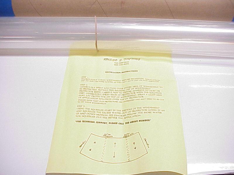 Russo's tinting windshield protector tear-offs from a  nascar race team l@@k 