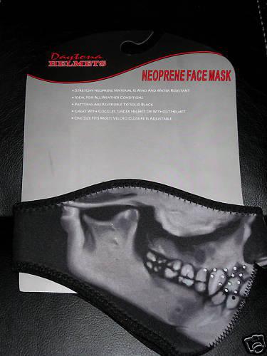 Neoprene cold weather face mask motorcycle skull black daytona